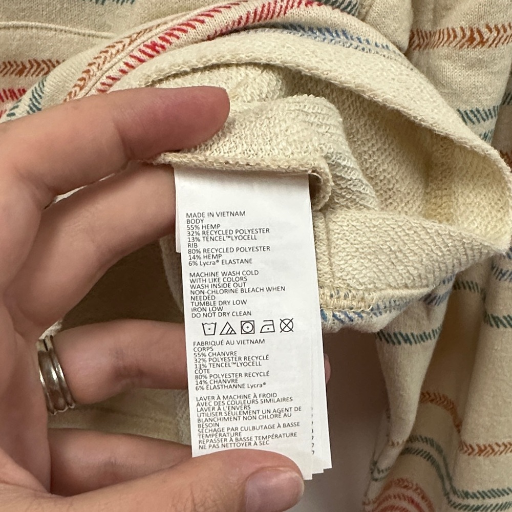 Prana Multicolor Striped Sweatshirt L - Picture 5 of 6